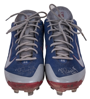 2014 Yasiel Puig Game Used Los Angeles Dodgers Nike Cleats With "Game Used" Inscription (J.T. Sports)